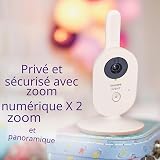 Philips Avent Advanced Video Baby Monitor - Private and Secure Baby Monitor with Camera and Audio in Coral Cream, 2.8" (7.1 cm) Display, x2 Zoom, Night Vision, 2 way Audio, Lullabies (Model SCD881/05) - 2