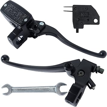 Stylemafia Universal Motorcycle 1" 25mm Handlebar Right Brake Master Cylinder & Left Clutch Lever Kit Compatible with Honda Kawasaki Suzuki Yamaha Black