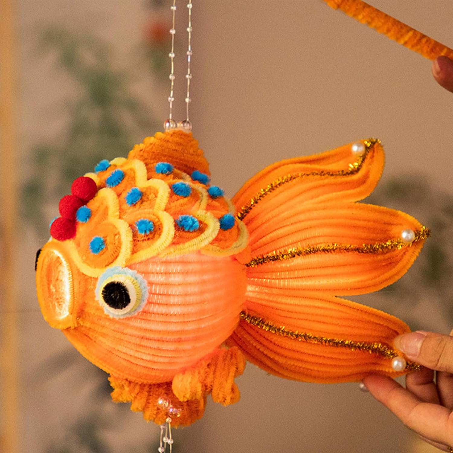 Mjaie Autumn Festival Handheld Decors Autumn Celebration Ornament Fish Shape Paper Lights for Decors Decoration