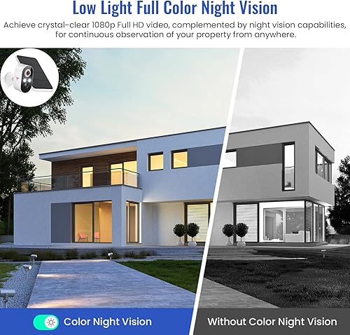 Miniatura 4 de Cámara de seguridad solar inalámbrica para exteriores, cámara WiFi alimentada por batería para vigilancia del hogar, detección humana AI,