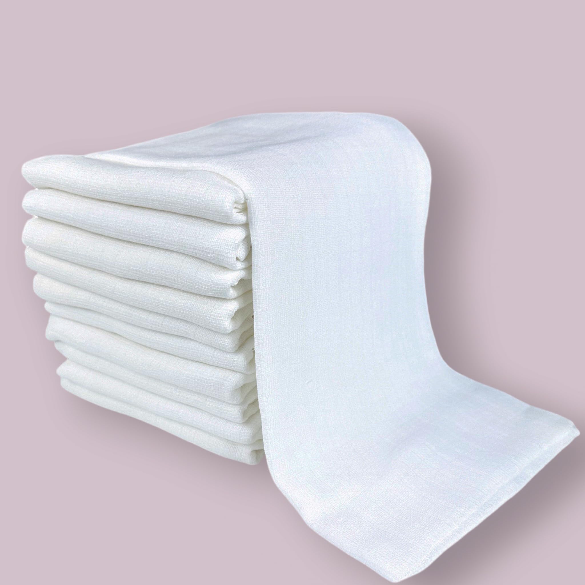 PLUMERI Mullwindeln 70x80 cm Baby, 20er Set, Weiß – Stoffwindeln, Spucktücher & Mulltücher aus 100% Baumwolle, Oeko-TEX Zertifiziert, atmungsaktiver Vorratspack