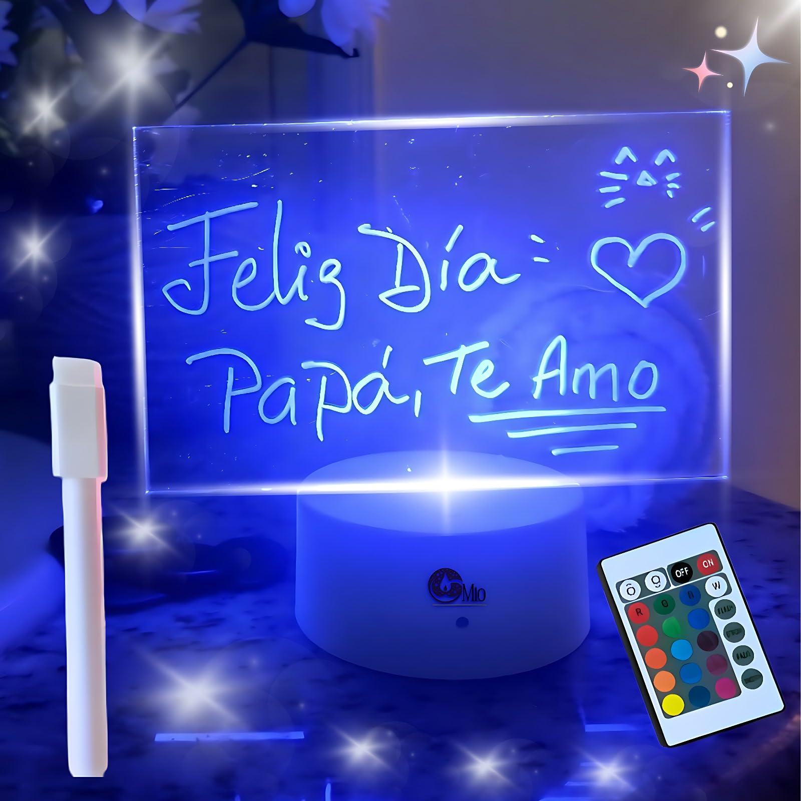 Pizarra LED Luz de Notas Inalámbrico - Tablero Acrílico Portátil Luminoso 16 Tonos de Luz - Decoración
