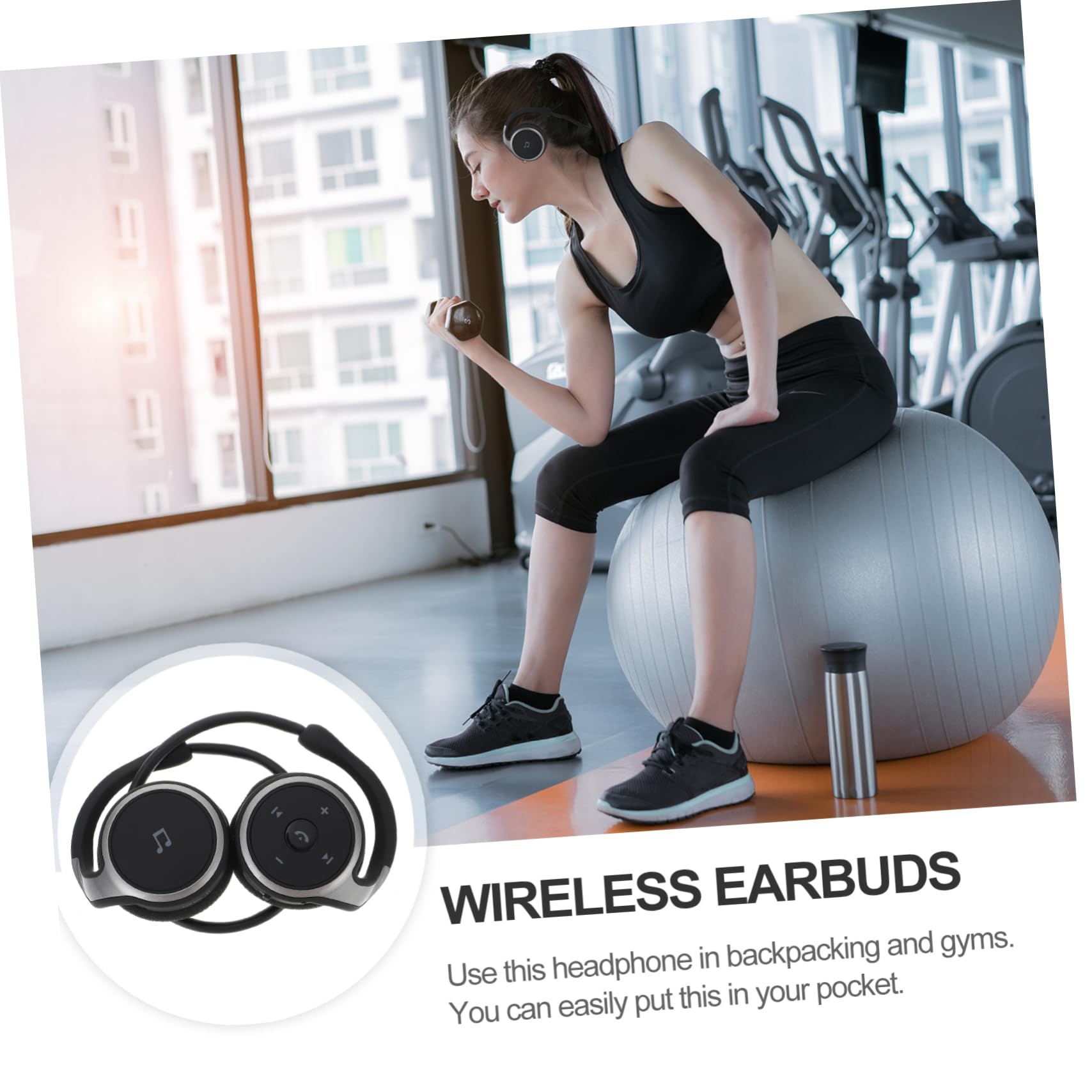 Housoutil Cuffie Sportive Wireless con Gancio per Orecchio Auricolari Insonorizzati per Chiamate Compatto e per Allenamenti e Attività All