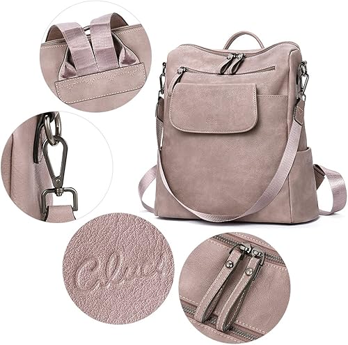 Miniatura 5 de Mochila de cuero para mujer, grande, convertible, antirrobo, mochila de viaje, Mochilas de viaje