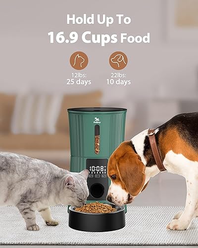 Miniatura 5 de Petory Comederos automáticos temporizados para gatos, dispensador programable de alimentos secos de 4 litros para gatos y perros pequeños