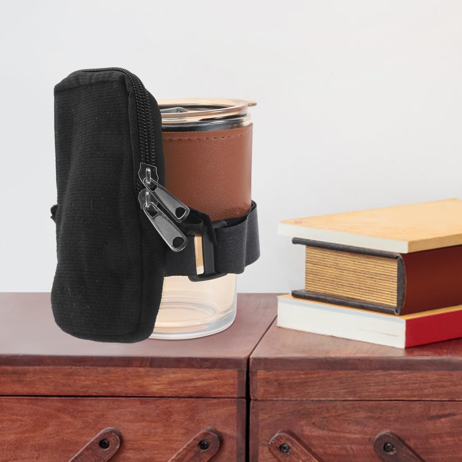 Abaodam Borsa a Tazza Sacca per Bottiglia d'Acqua All'aperto Maniglia Sottile Borraccia da Viaggio Bottiglie Tasca Custodia per Bottiglia d'Acqua Tela Black