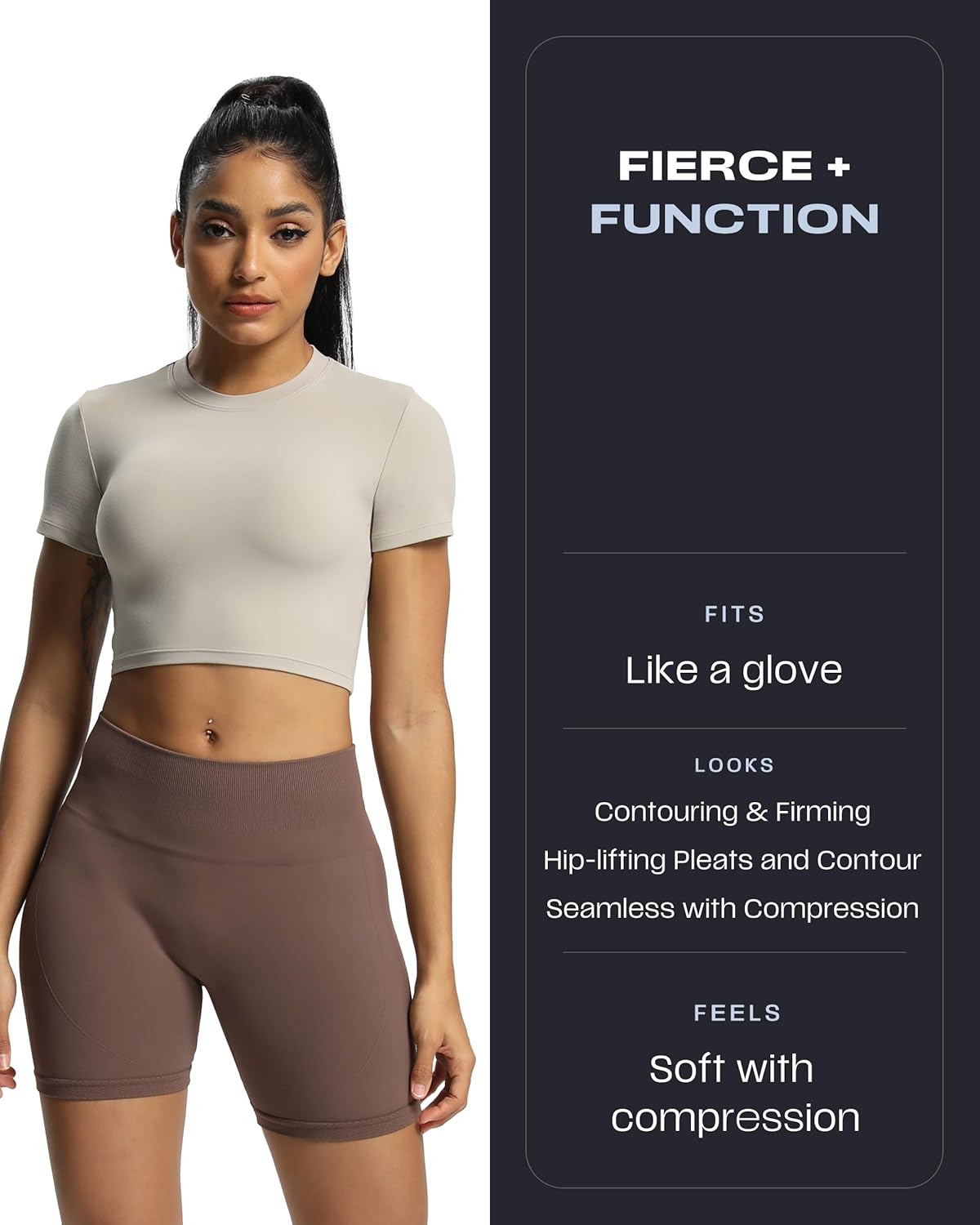 Aoxjox Workout Seamless Biker Shorts for Women Tummy Control High Waisted Athletic Yoga Contour Sculpt Running Yoga Short 6" - Image 3