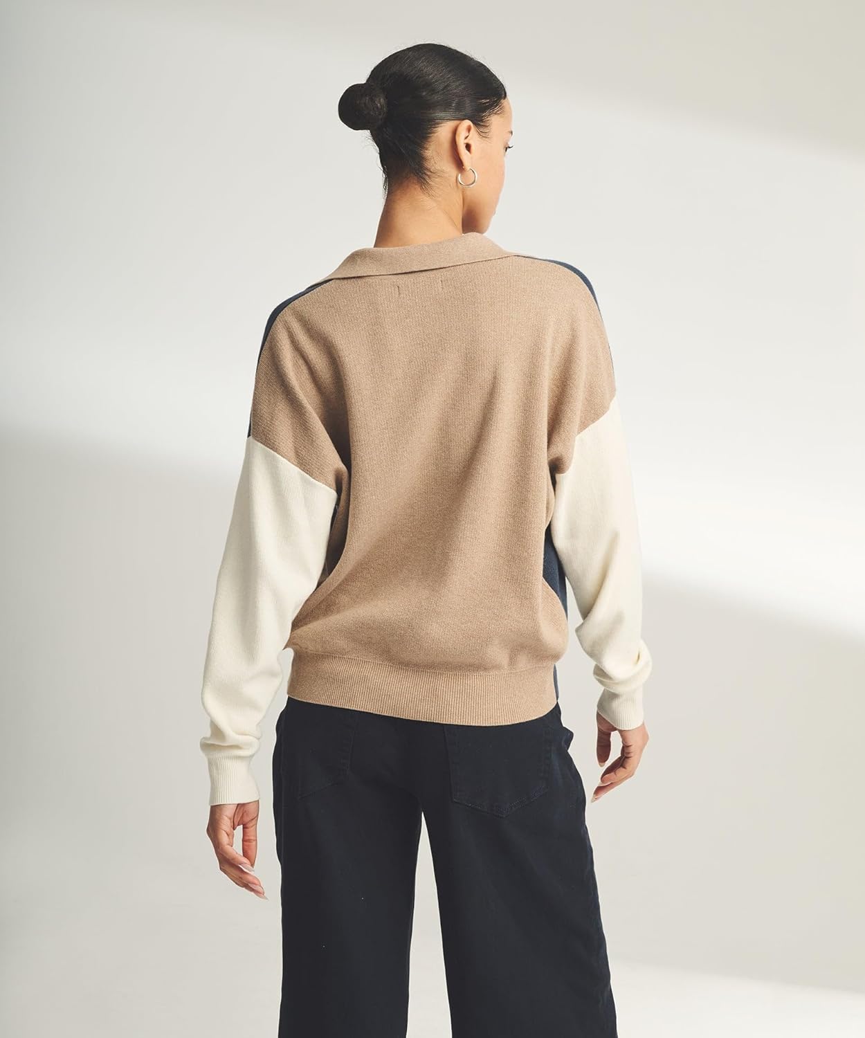 NAADAM Women's Cafe Cotton Cashmere Colorblock Polo