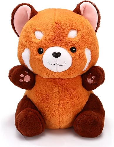 Vista 19 de Peluche de panda rojo, lindo panda rojo, peluche de panda, regalo de Navidad, cumpleaños, día de San Valentín, regalo para novia, cumpleaños, Panda