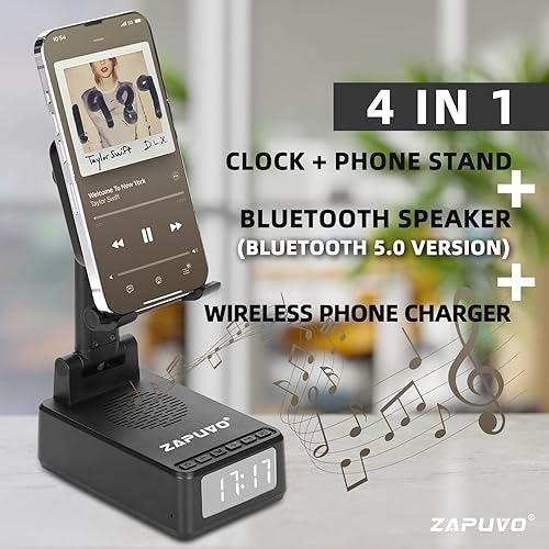 Miniatura 2 de Altavoz Bluetooth con soporte de teléfono de carga inalámbrica, regalos para hombres, regalos para papá, cumpleaños, Navidad, de hija, hijo, niños,