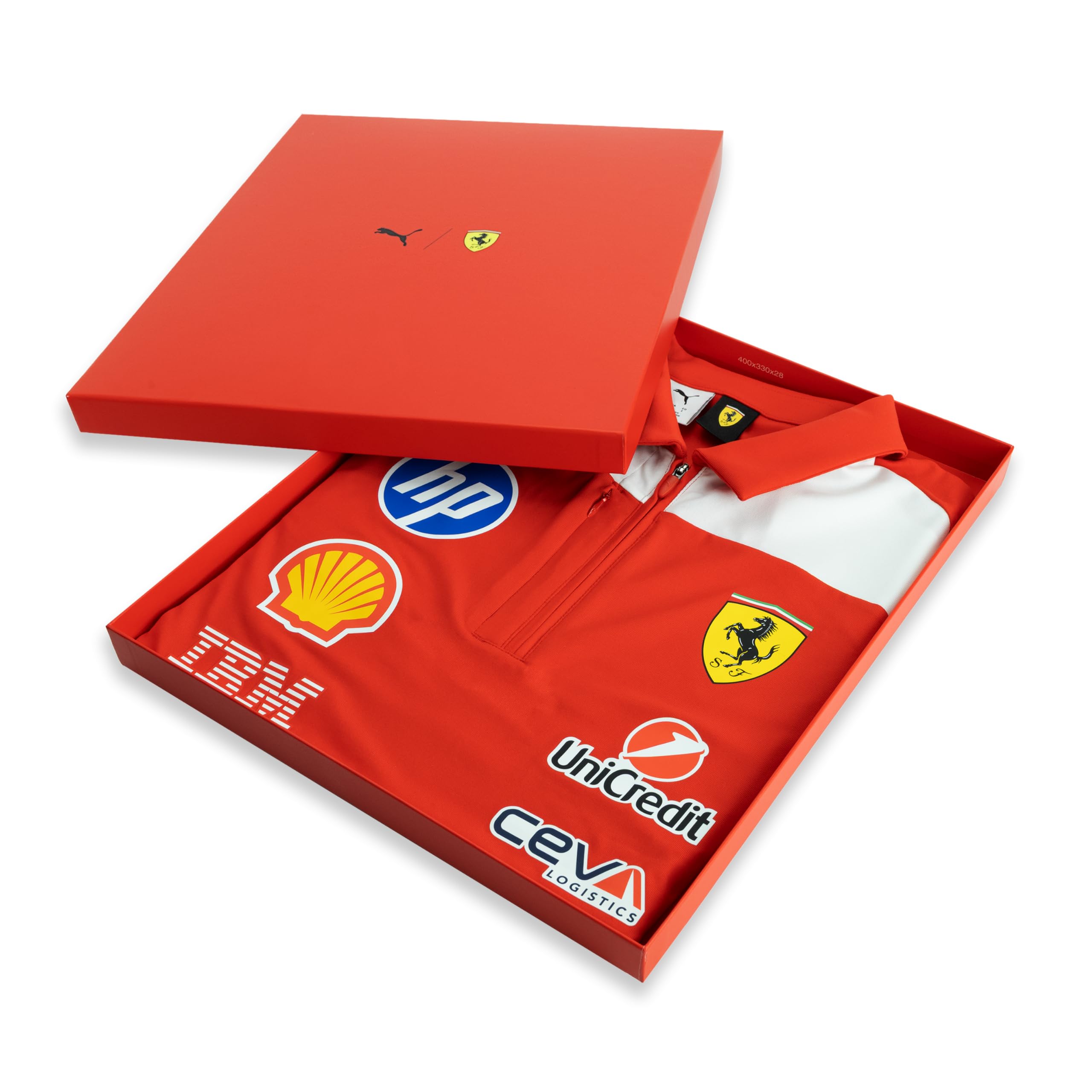 PUMA Scuderia Ferrari F1 2026 Polo Team Uomo - Authentic con Confezione Regalo - Rosso