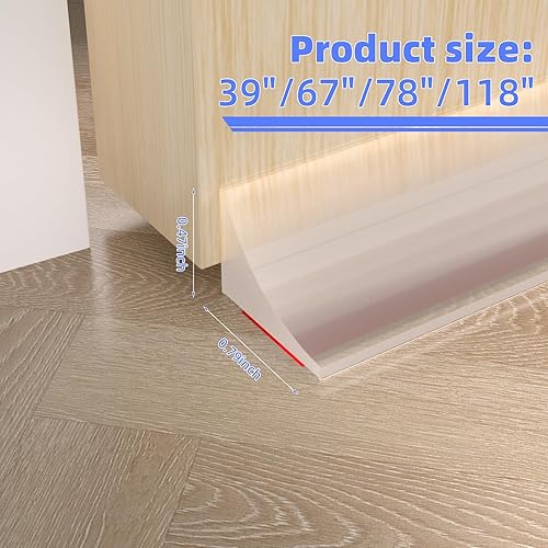 Miniatura 3 de Barrera de agua de umbral de ducha de 78 pulgadas, tapón de agua para parte inferior de puerta de ducha sin marco, protector de salpicaduras de