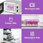 Large Airtight Food Storage Containers with Lids, Plastic Meal Prep Container with Vents, Microwave, Freezer Safe, Reusable Kitchen Storage for Leftover, Lunch, Pantry,Fridge Organization(6PACK 44oz)