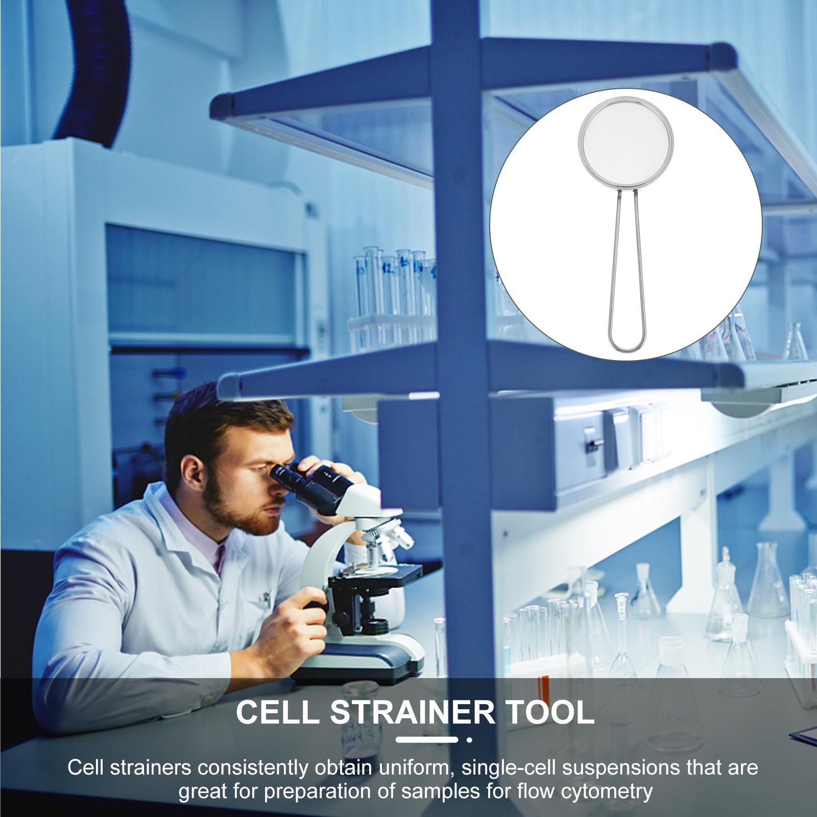 Filtre à Cellules 200 Mesh Tamis Laboratoire Inox Conique pour Tamisage Fin et Séparation Cellulaire Lors d'Expériences en Laboratoire Biologique