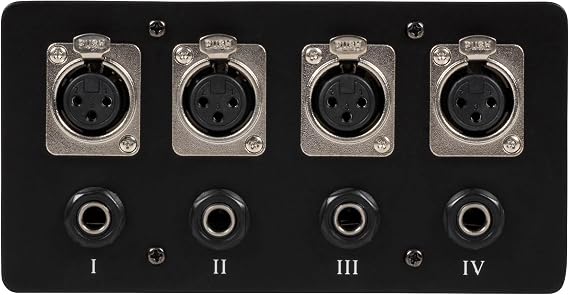 Parts Express Floor/Surface Mount Stage Box with Four XLR Female and Four 1/4 TRS Female Jacks
