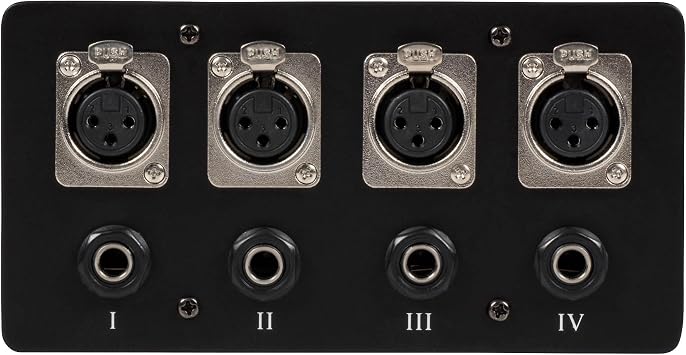 Parts Express Floor/Surface Mount Stage Box with Four XLR Female and Four 1/4 TRS Female Jacks