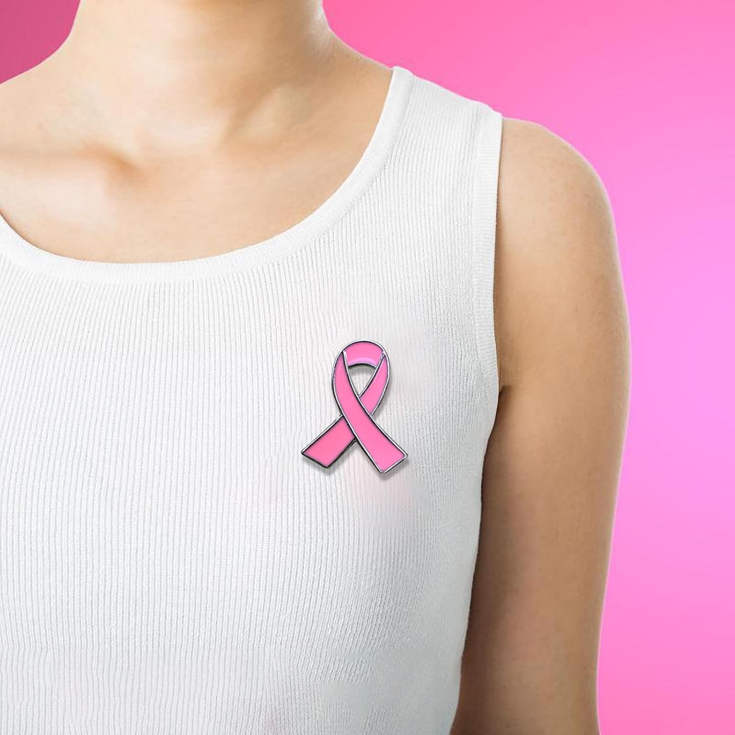 20pcs Official Breast Cancer Awareness Lapel Pins Pink Ribbon Lapel Pins Buttons for Charity Activities Supplies - Image 6