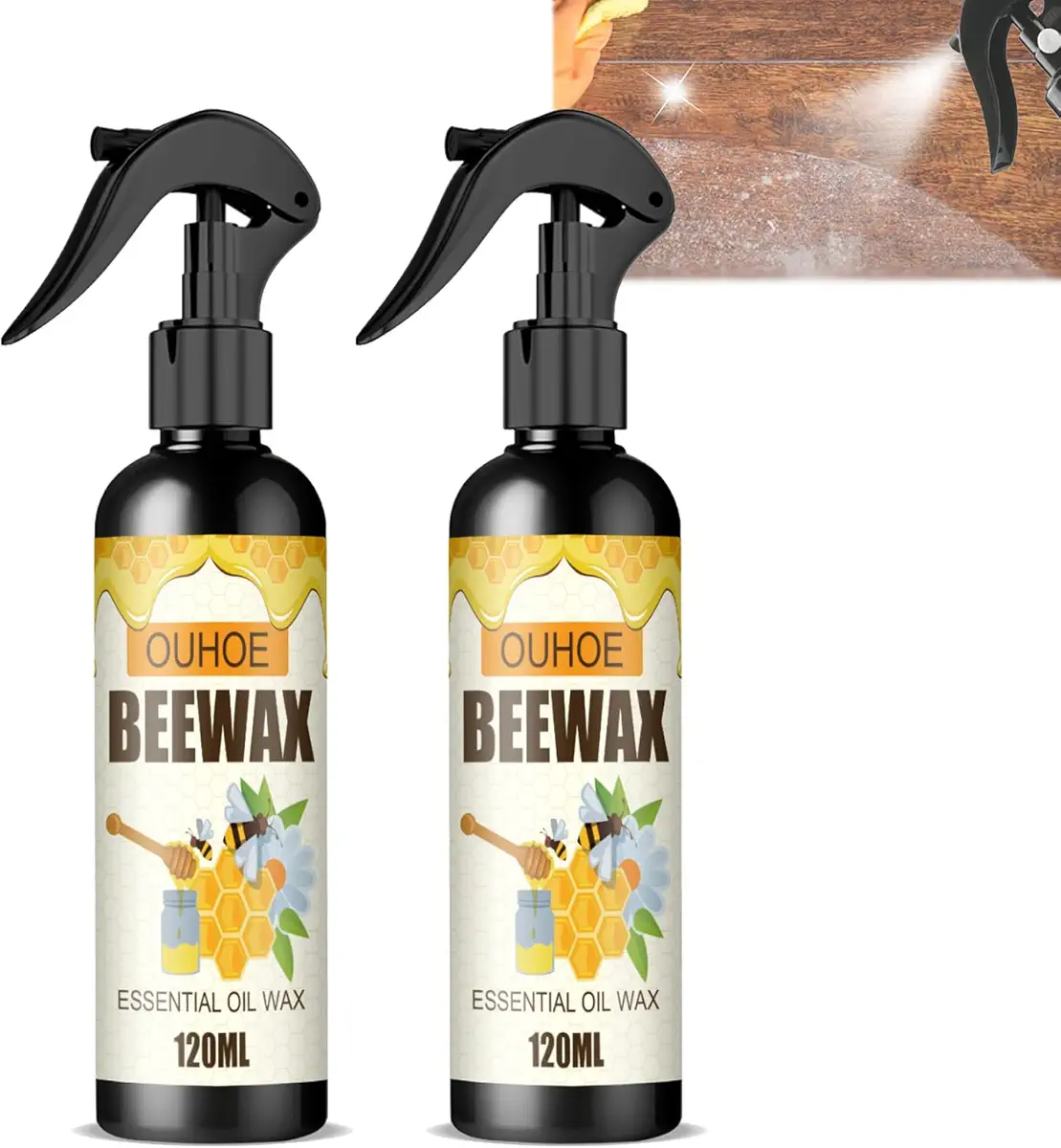 vljsfkh Natural Micro-Molecularized Beeswax Spray, Beeswax Spray, Ouhoe Beeswax Essential Oil Wax Melts, Beeswax Spray Furniture Polish, Household Finishes, Sealers &amp; Stains