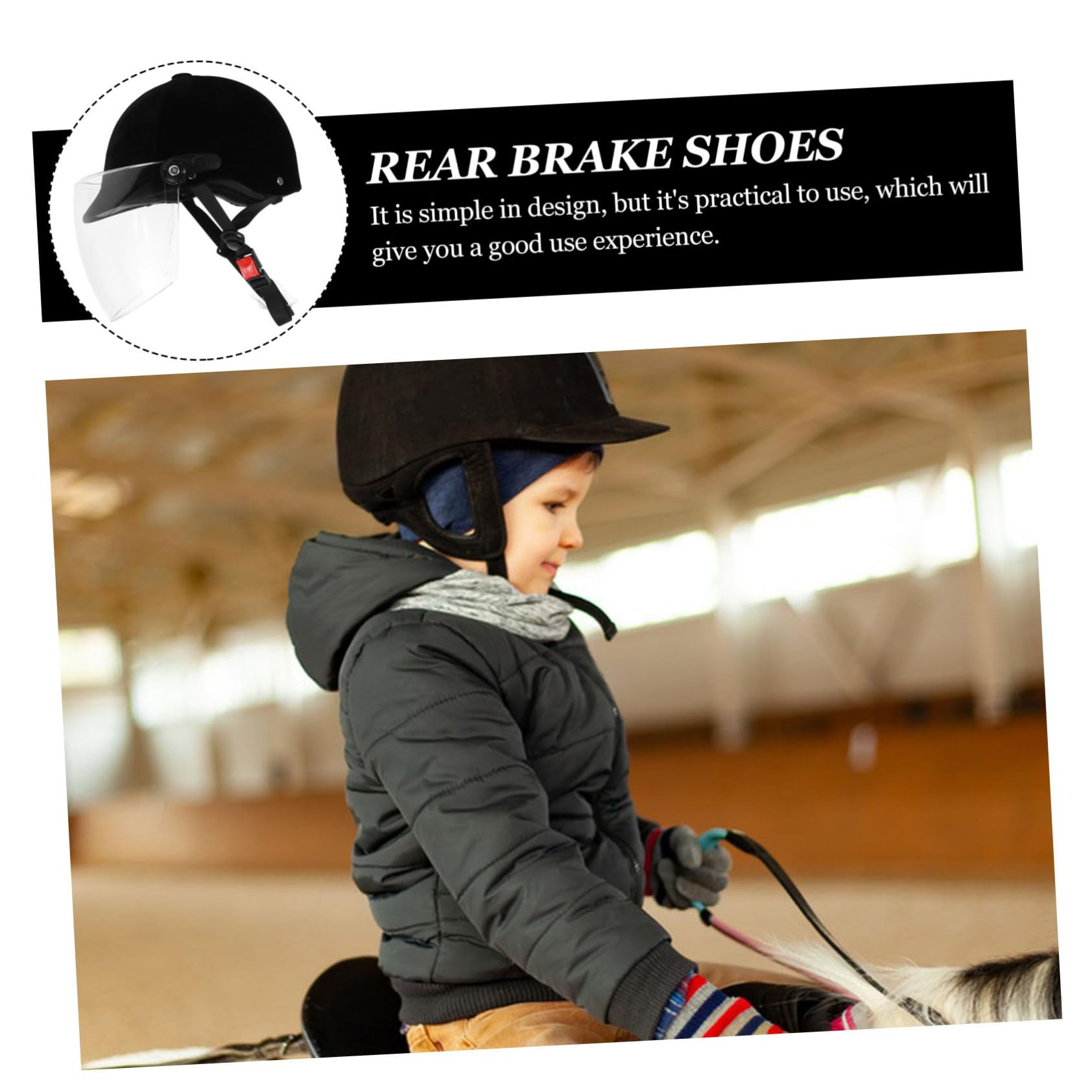 Casco de Equitación para Niños Negro ABS para Montar a Caballo
