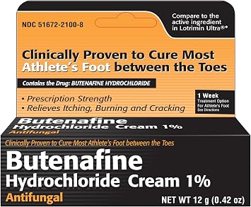 TARO Butenafine Hydrochloride AntiFungal Cream 1%, to Cure Most Athletes Foot Between The Toes