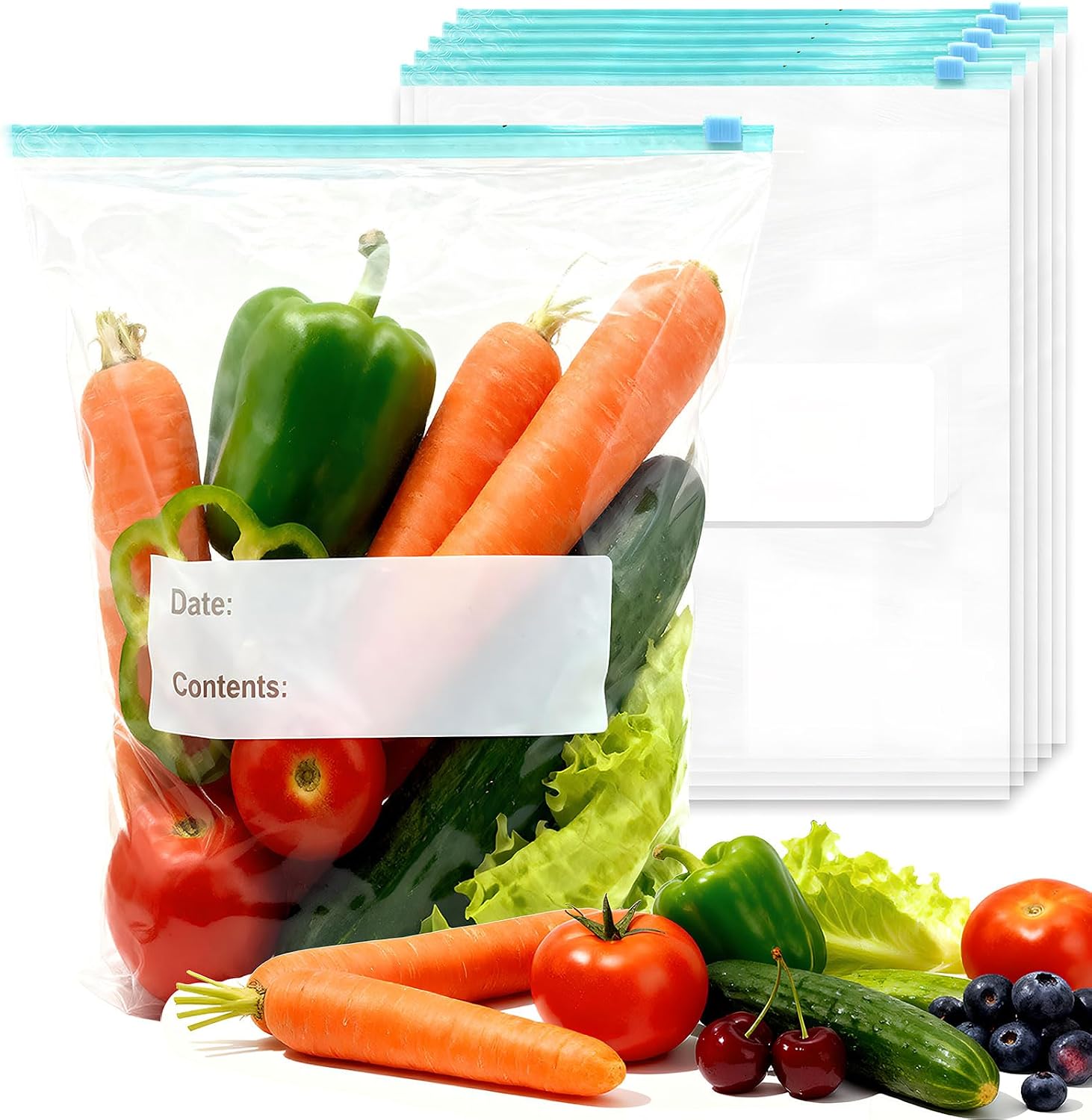 Reusable Gallon Freezer Bags, BPA-Free Zip Seal Food Storage Bags, 30pcs