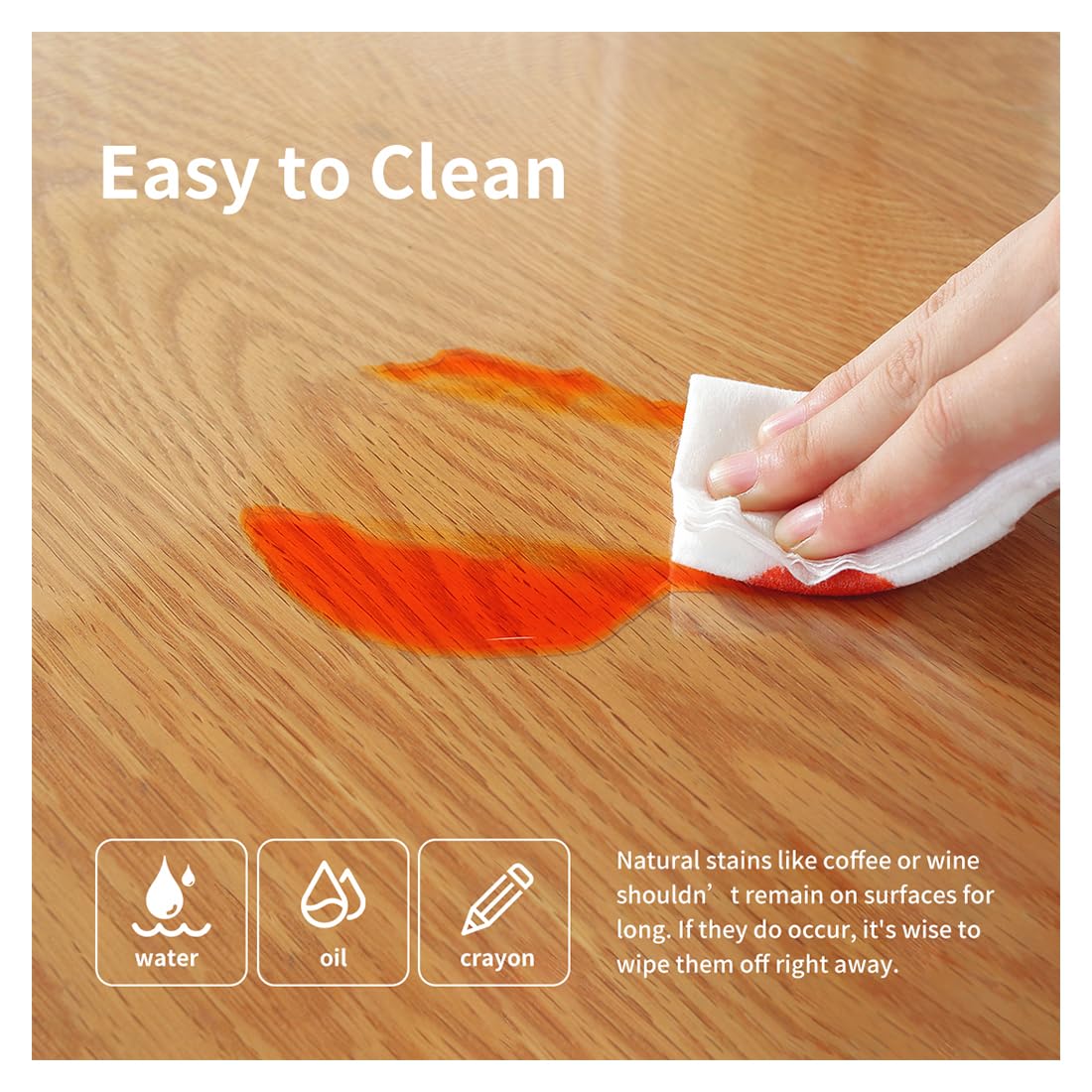 RGTINT Clear Desk Mat, 43 x 90 cm PVC Desk Protector Mat with Round Edge, Waterproof & Heat Insulation Transparent Table Writing Mat Non-Slip for Home and Office - Image 2