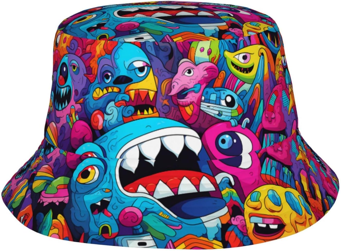 Weird Animals Prints Summer Outdoor Travel Bucket hat, a Beach Sun hat Suitable for Both Men and Women Black