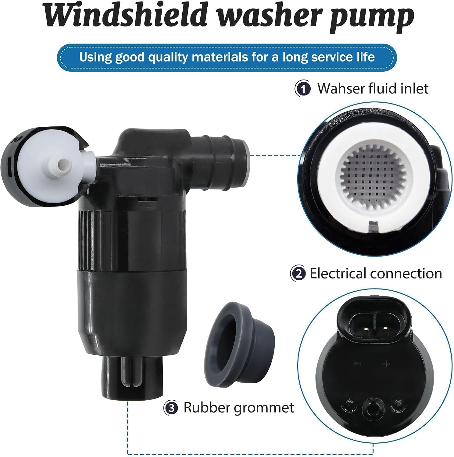 Windshield Washer Pump Fit for Nissan Pathfinder 2013-2019 for Infiniti JX35 QX60 2013-2021 Replace # 28920-3JA0A 289203JA0A PUM812071 1WP0001