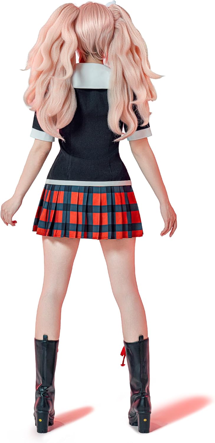 OSIAS Women Enoshima Junko Cosplay Costume with Neck Ornament and Bow Tie