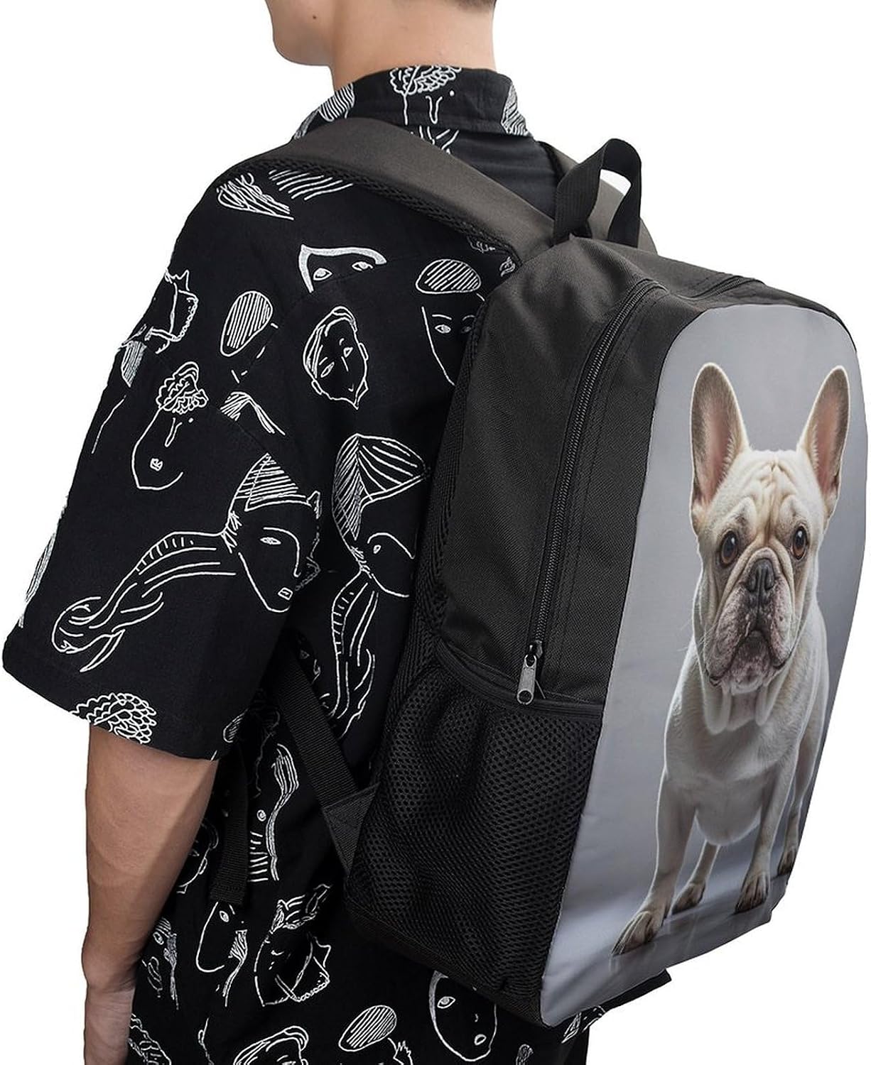 French Bulldog 17 Inch Lightweight Laptop Backpack image 5