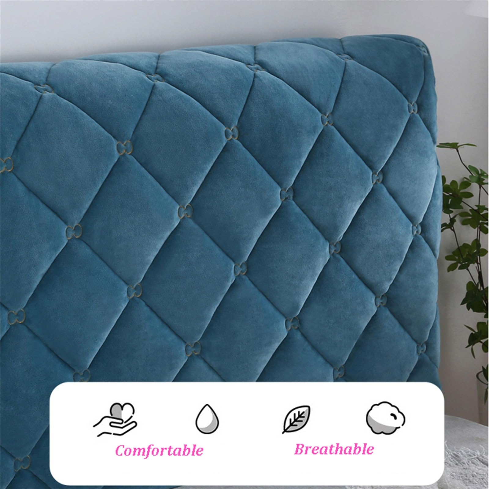 YUEZHONG Copri Testiera Ispessita, Copri Testiera Trapuntata In Velluto For Letto Matrimoniale, Copri Testiera Lavabile For Arredamento Camera Da Letto(Purple,200cm/79in)