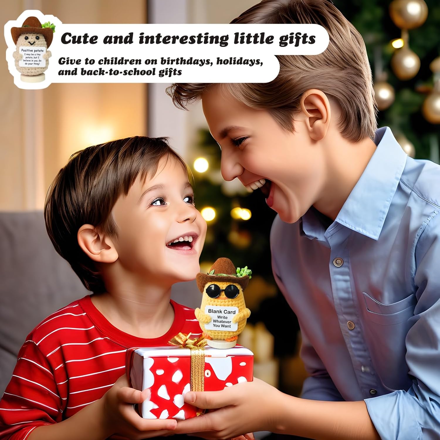 Positive Duck Decor, 3 Handwritten Card Crochet Duck Gifts, Mini Positive Crochet Animals, Support Pickle Emotional Home Decor, Birthday Gifts for Boyfriend, Best Friend, Brother, Father, Men - Image 4