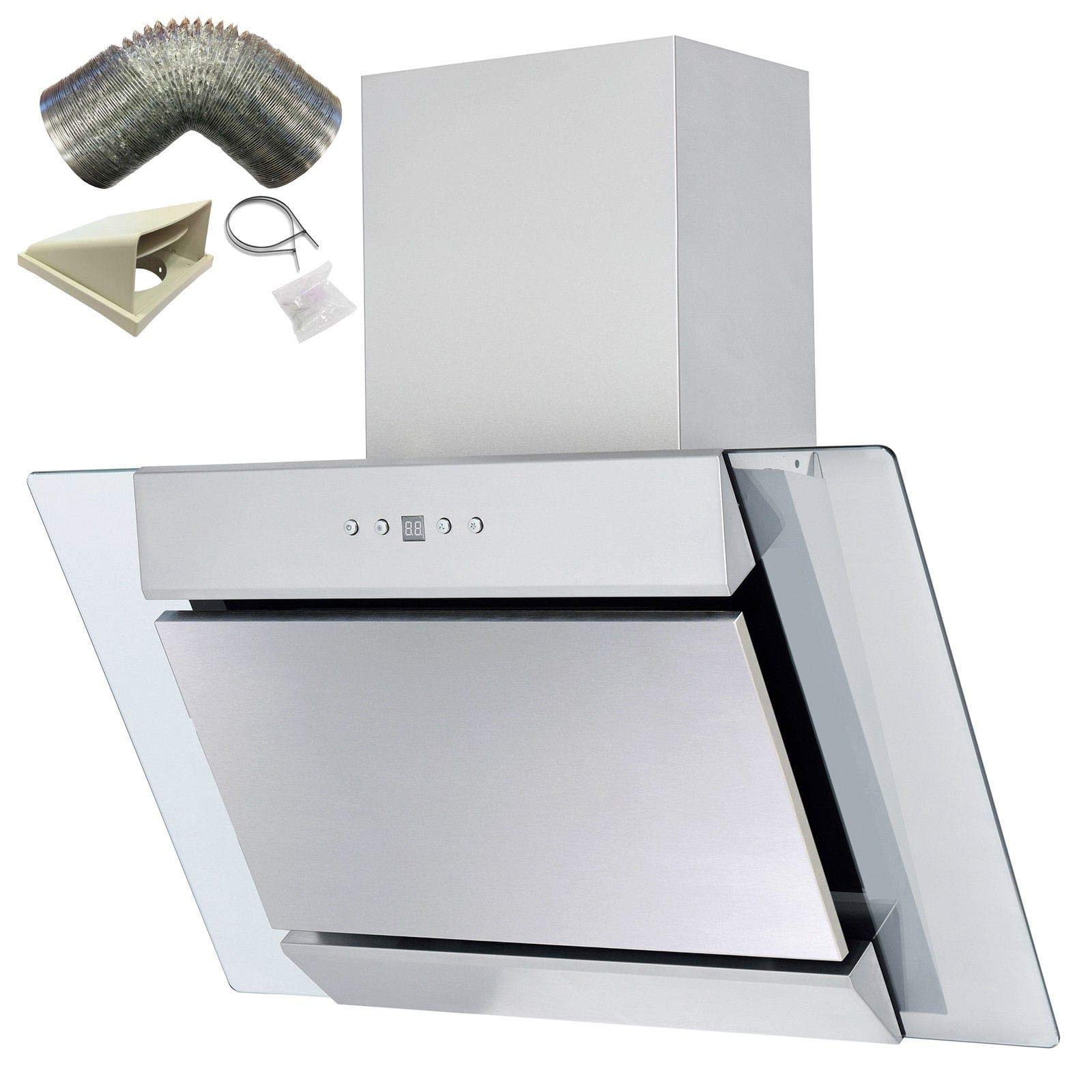 Buy SIA AGL71SS 70cm Angled Stainless Steel And Glass Chimney Cooker Hood Kitchen Extractor Fan