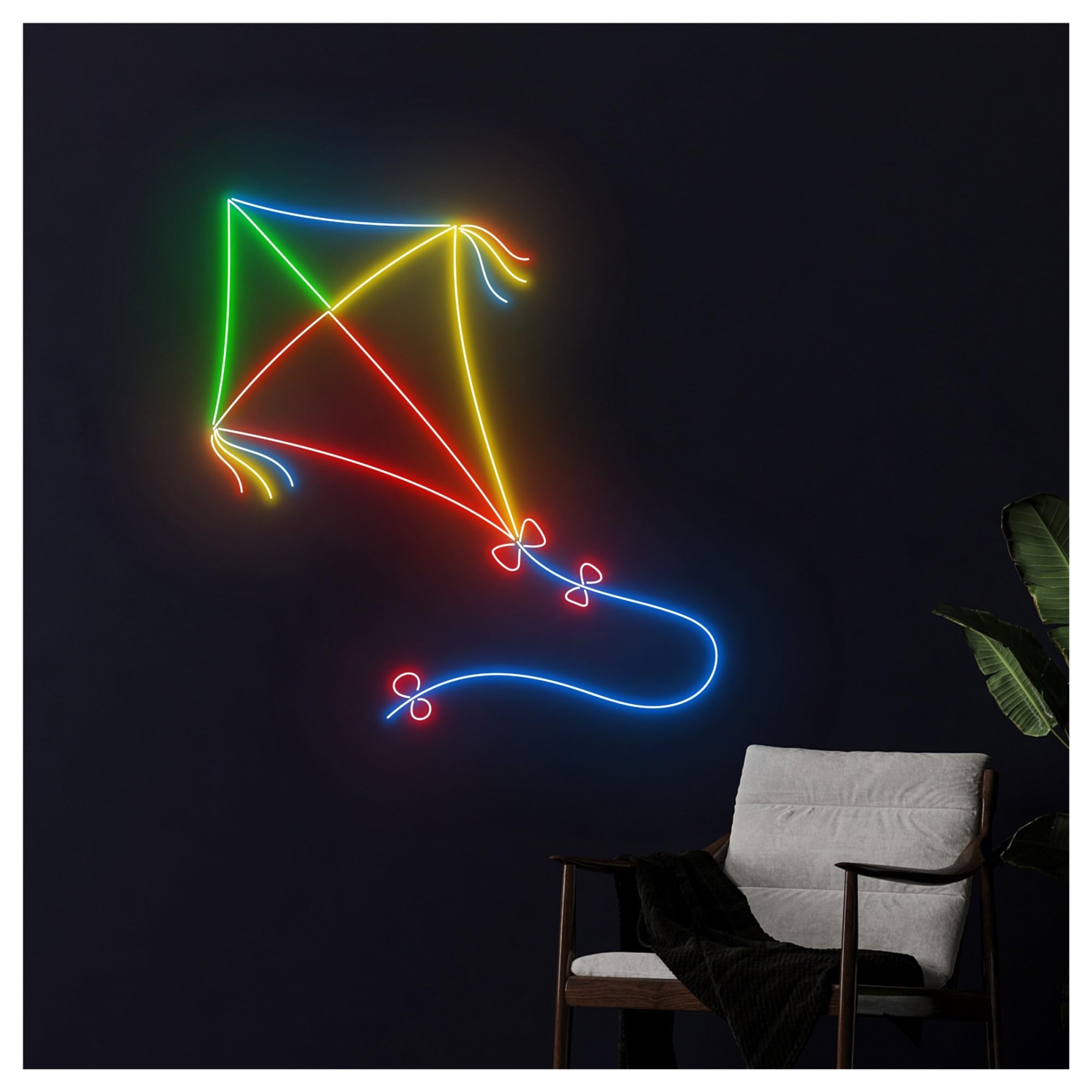 Luces de neón Letrero De Neón Cometa Para Habitación, Decoración Pareja Para Escaparates, Entradas Negocios, Pared Brillante 55cm