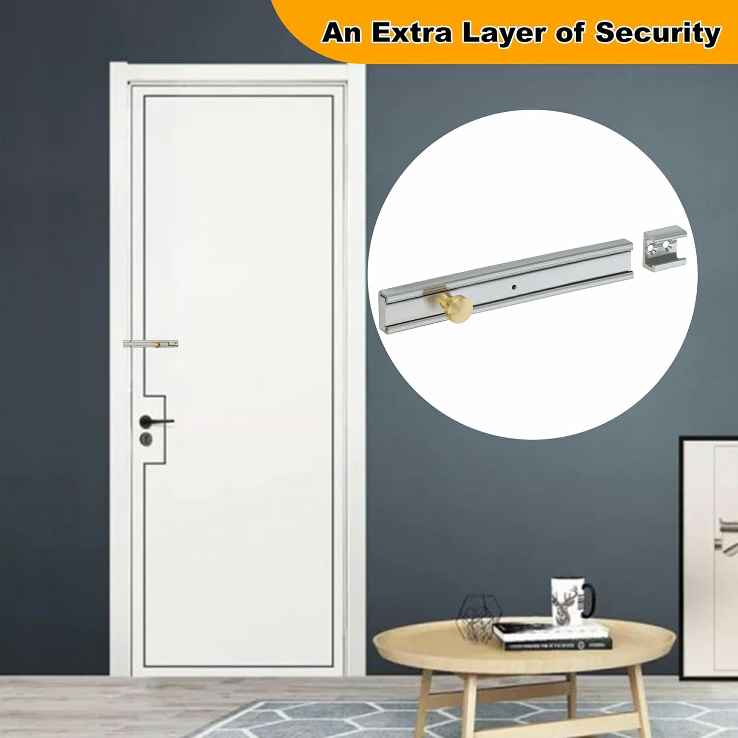 Alise Door Latch,Slide Bolt Latch Double Side Safety Door Lock for Barn Fence French Gate Internal Inside Doors,Solid Stainless Steel Gate Latches Hardware,Brushed Finish 6 Inch