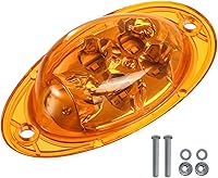 Vista 8 de Partsam Para Freightliner Cascadia - Luces LED de señal de giro LED ámbar 5-2835-SMD, reemplazo sellado para Freightliner LED lateral de cabina