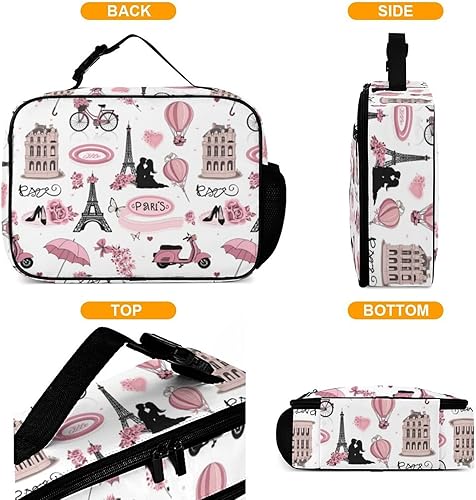 Miniatura 3 de Lonchera reutilizable de la Torre Eiffel de París, bolsa de almuerzo aislada, bolsa enfriadora, lonchera para comida y comida, bolsa de mano