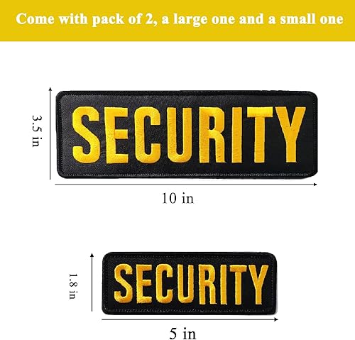 Miniatura 3 de Parches de seguridad, parches bordados de gran tamaño con velcro para chaleco táctico, uniformes de guardia de oficial, chaqueta, portador,