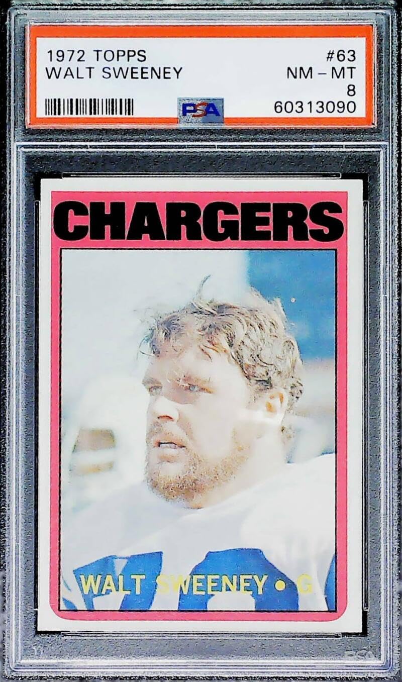 1972 Topps Football #63 Walt Sweeney Chargers PSA 8 NM-MT Trading Card