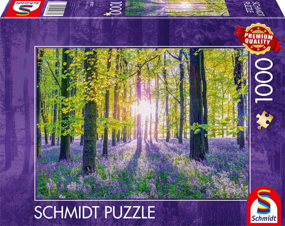 Schmidt Spiele 59767 Delicate Bluebells in the Forest, 1000 Pieces Puzzle, Black, 69,3 x 49,3 cm - Image 4