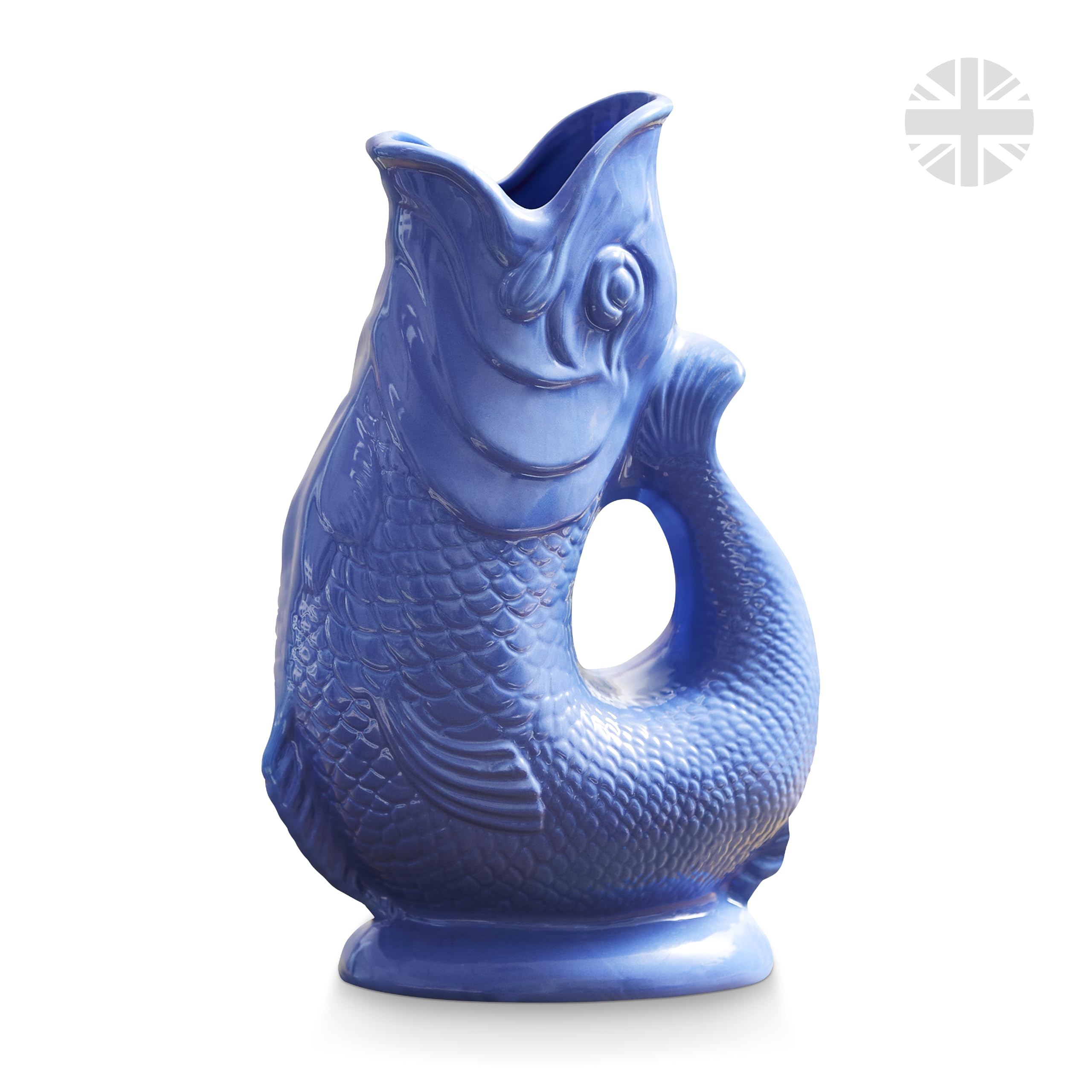 Wade Fish Jug, Handcrafted from Earthenware, Iconic UK Heritage, Made in Stoke-on-Trent, 0.6L, Sea Blue