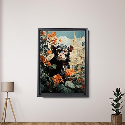 Miniatura 5 de Mid,Century Modern Jungle Monkey in Rainforest Trees, Captivating Nature and Wilderness Artwork, Animal Wall Art Celebration, Canvas, Wall Decor