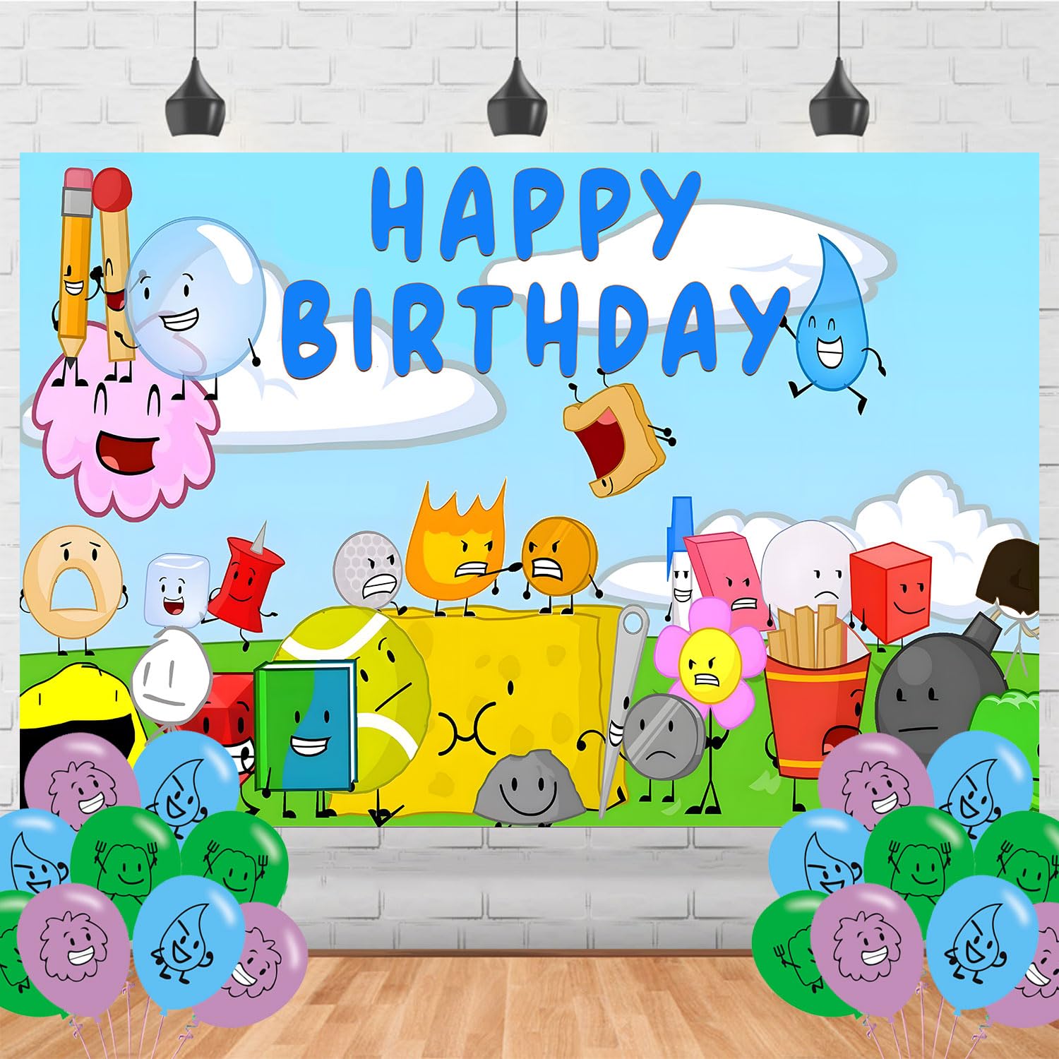 Battle-Dream Island Backdrop 5x3 Vinyl Battle-Dream Island Birthday Party Supplies Photography Background Picture Photoshoot Cake Table Decor Banner