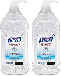Purell Advanced Hand Sanitizer, Refreshing Gel, 2 Liter Hand Sanitizer Table Top Pump Bottles (Pack of 2) - 9625-02-EC