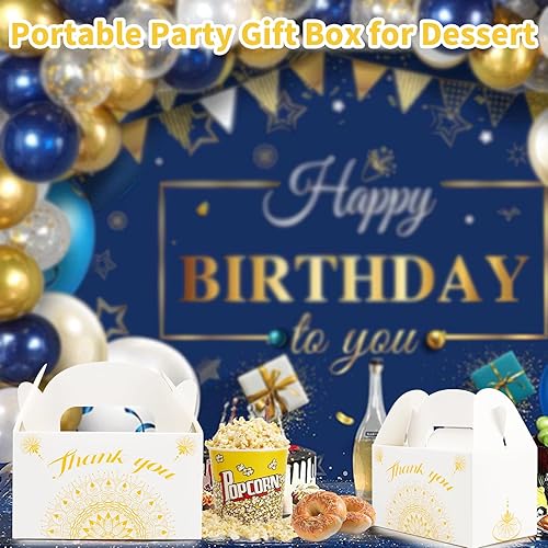 Miniatura 4 de ATAMOW 30 cajas de regalo de fiesta de mandala dorado blanco, cajas de regalo de fiesta, cajas a dos aguas para recuerdos de fiesta, cajas de dulces