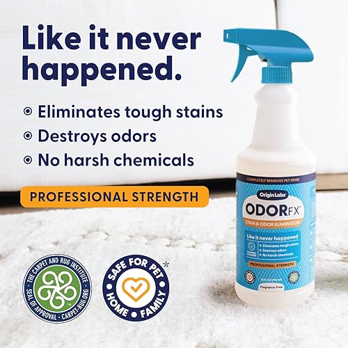 Miniatura 9 de OdorFx - Paquete de removedor de olores de mascotas, paquete de removedor de manchas y olores para limpieza de alfombras y manchas de mascotas,