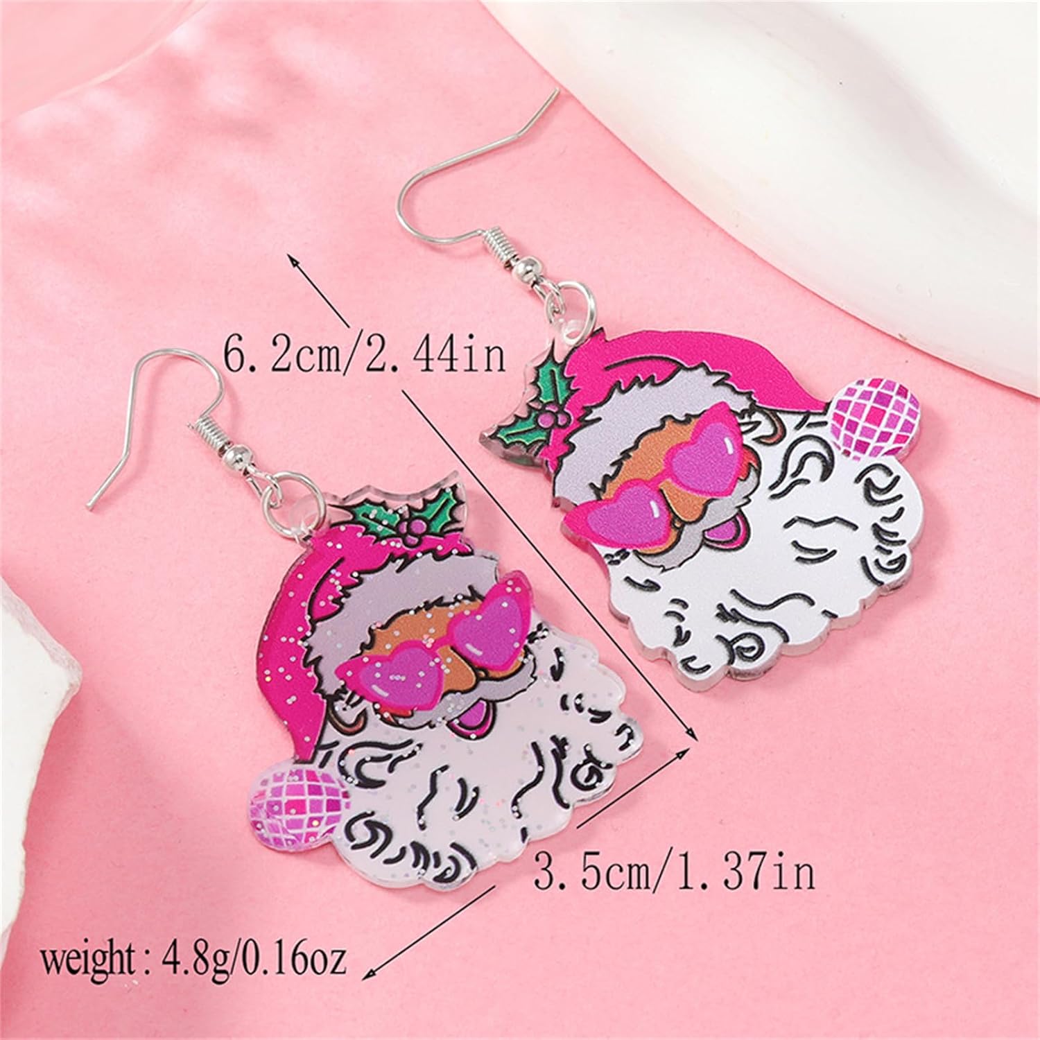 Dreuyet Christmas Dog Cat Dangle Earrings for Women Cute Animal Earrings Acrylic Dinosaur Alpaca Sloth Pet Dangle Earrings Charms Jewelry Christmas Gifts - Image 4