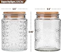 Vista 2 de WHJY Recipiente de almacenamiento de vidrio con tapa, tarros de vidrio herméticos, recipiente de té de granja, tarro de golosinas para perros