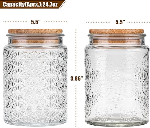 Miniatura 2 de WHJY Recipiente de almacenamiento de vidrio con tapa, tarros de vidrio herméticos, recipiente de té de granja, tarro de golosinas para perros para