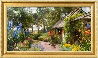 DECORARTS - Meal Times by Peder Mork Monsted. Giclee Prints Matching Museum Frame Art for Home Decor. 30x16 Framed size: 34.5"x20.5"